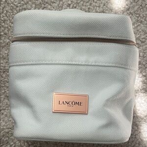 Lancome White Cosmetic Bag with Gold Accents NWOT